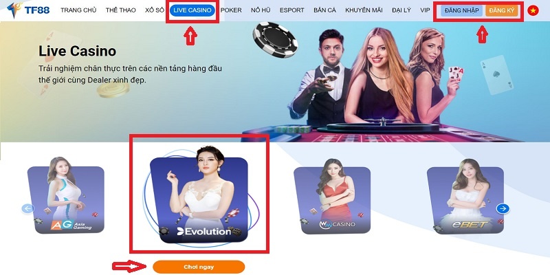 Tham gia chơi live Baccarat thú vị tại EVO live casino